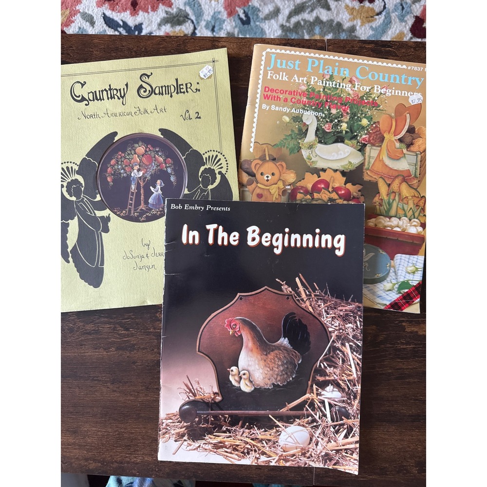3 Vintage Folk Art Painting Books Jo Sonja Sandy Aubuchon Bob Embry Patterns